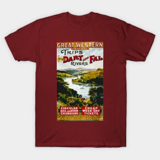 Vintage Travel Poster - Dart and Fal Rivers T-Shirt